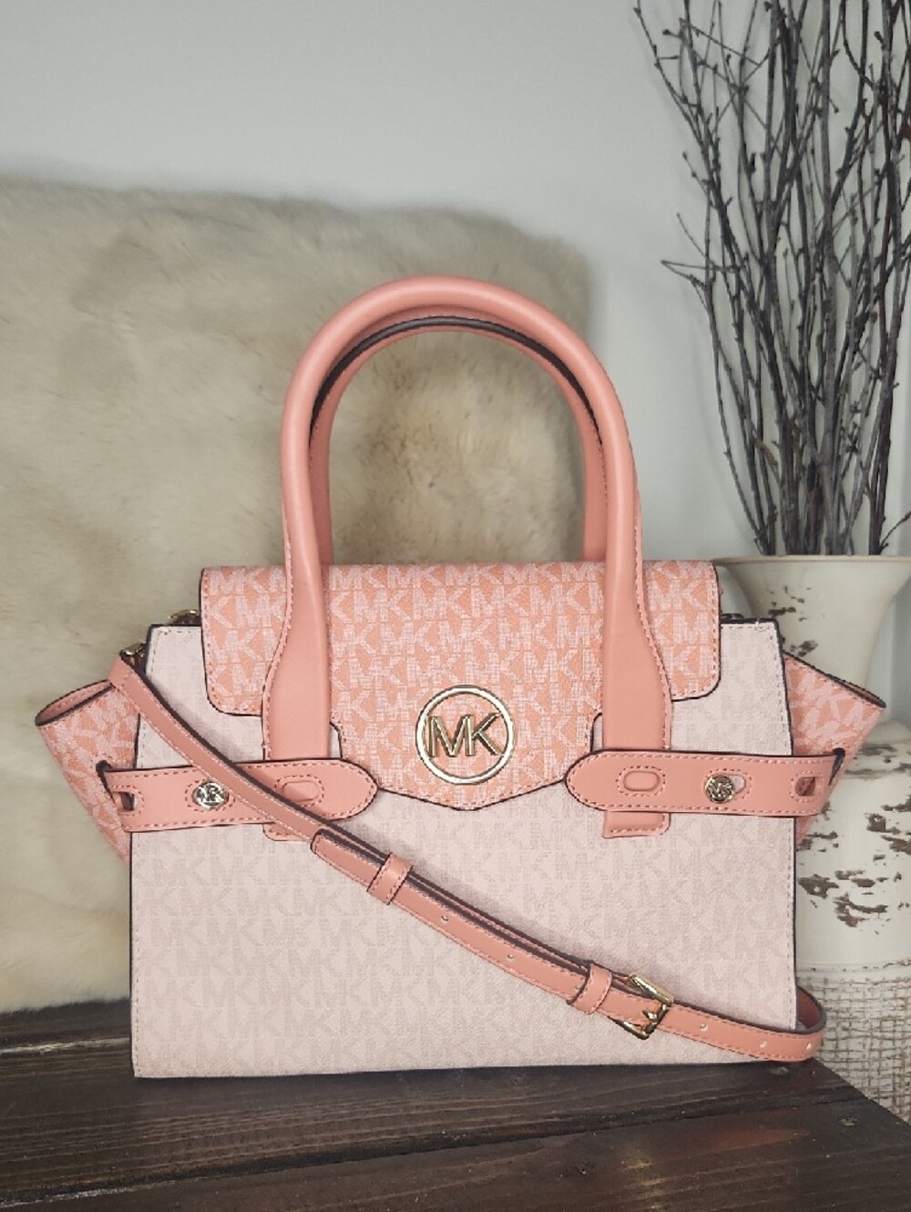 Michael Kors Carmrn Flap Satchel - Picture 5 of 16